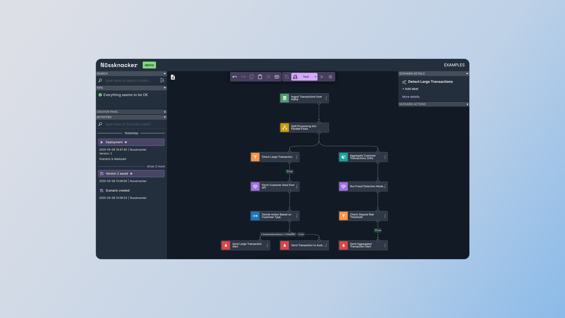 Nussknacker dashboard showing updated interface